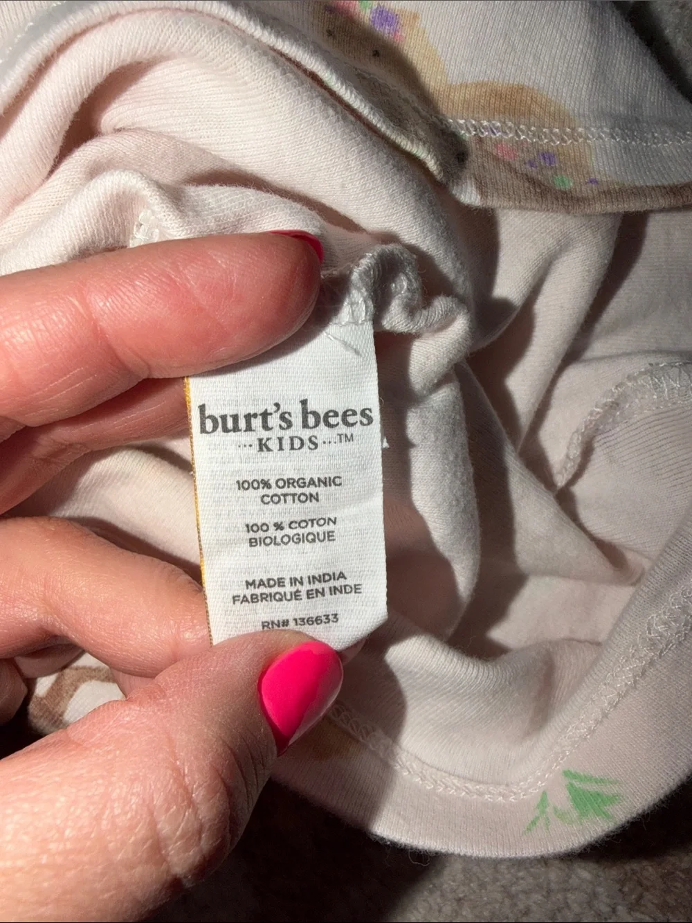 Burt's Bees Cream and Brown Pony Print Cotton Pajama Set
